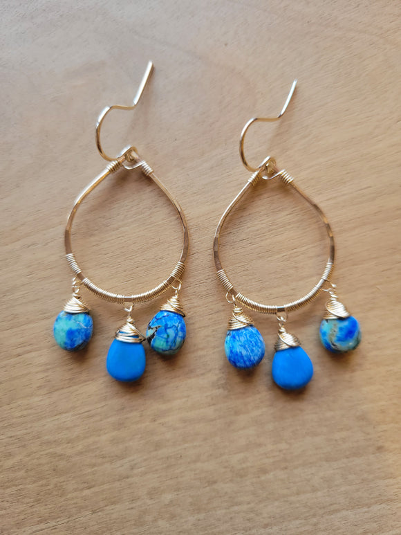 Ceruliete and Azurite Earrings