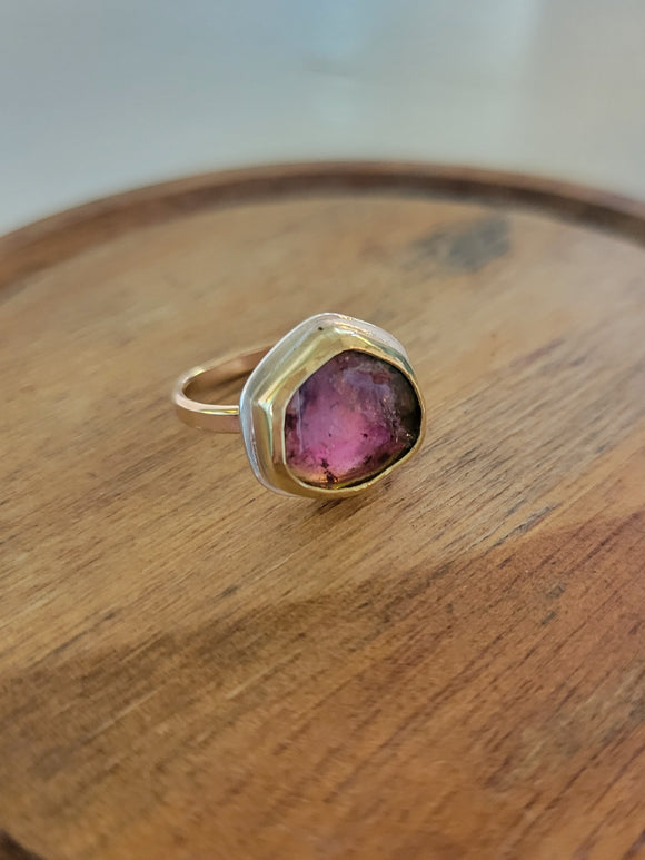 Watermelon Tourmaline ring