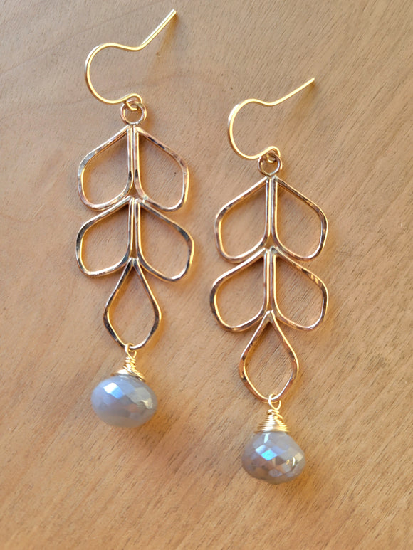 Moonstone Fern Earrings