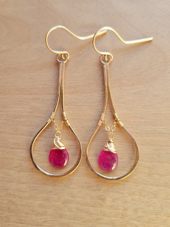 Ruby Raindrop Earrings