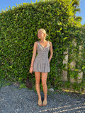 Jeliany Brown Gingham Mini Dress