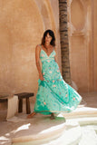 Guadalupe Aqua Green Maxi Dress