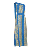 Greek Archaic Kori one shoulder embroidered maxi