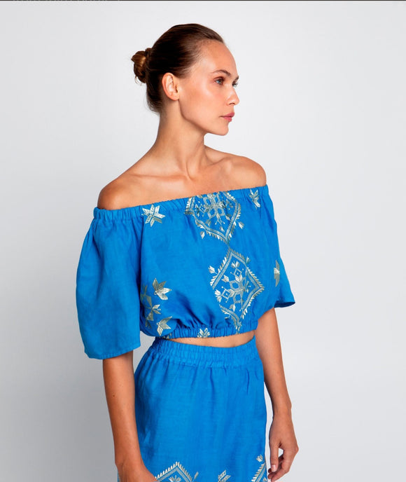 Greek Archaic Kori Off Shoulder Top